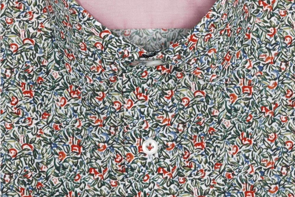  Floral Pink Multicolor luxury men's dress shirt – Treffort