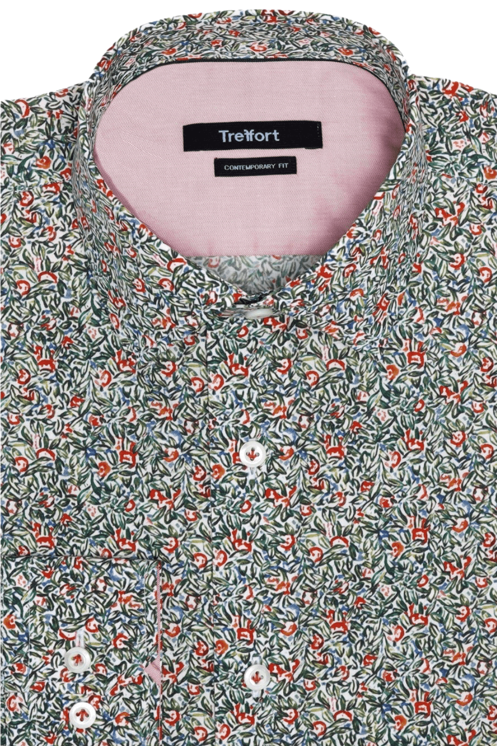  Floral Pink Multicolor luxury men's dress shirt – Treffort