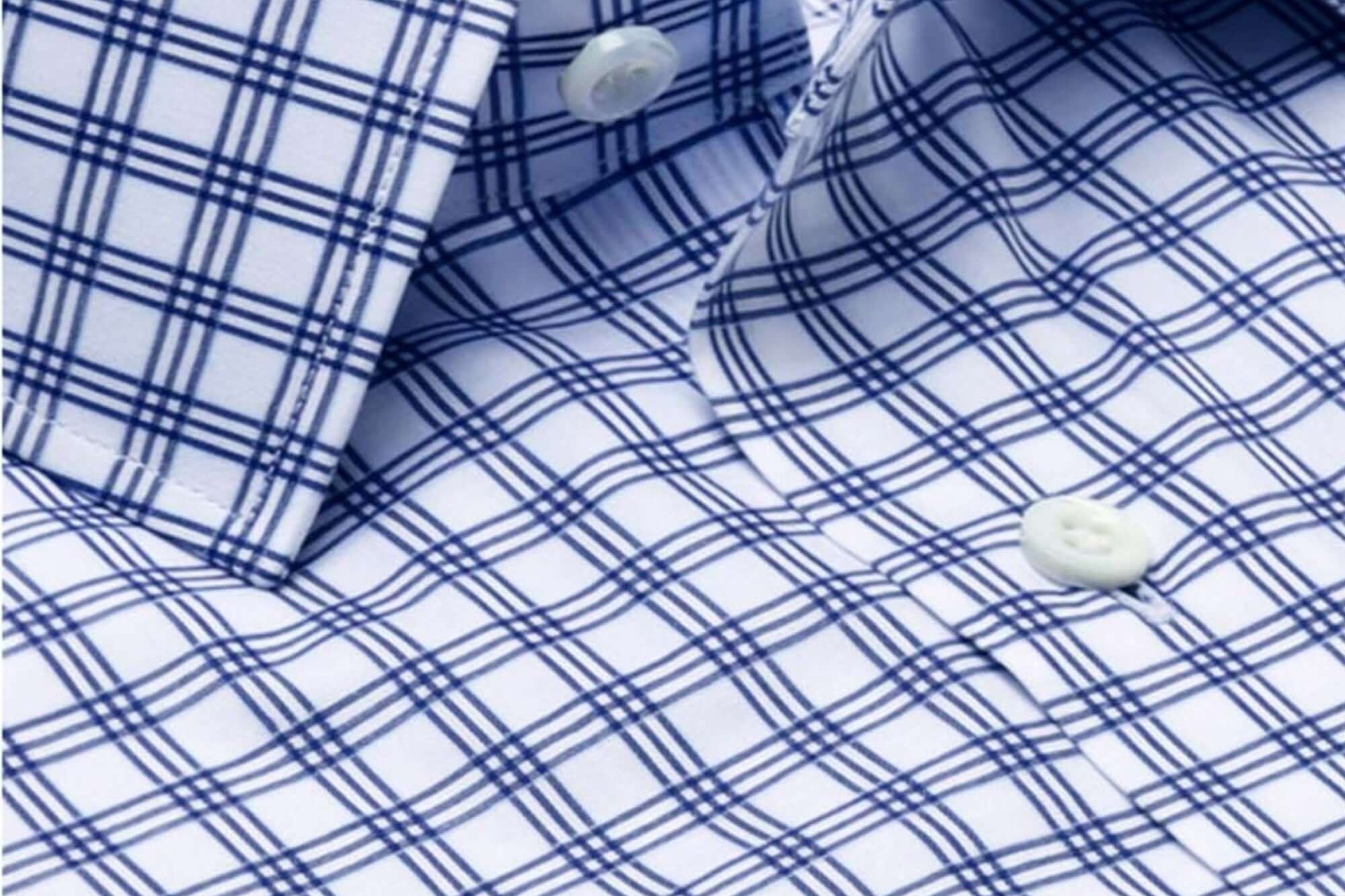 Lenox Navy White checkered luxury men's dress shirt – Treffort