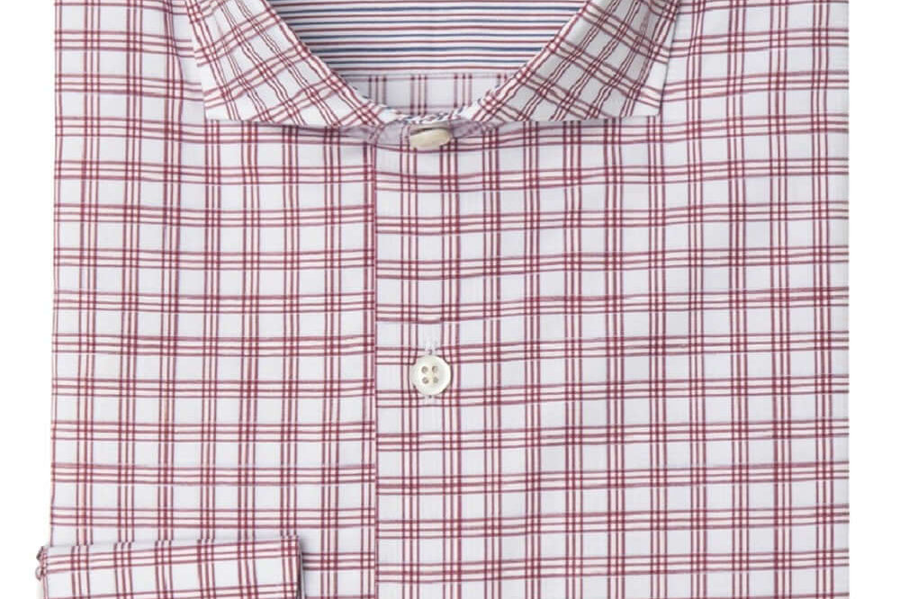 Lenox Maroon White checkered luxury men's dress shirt – Treffort