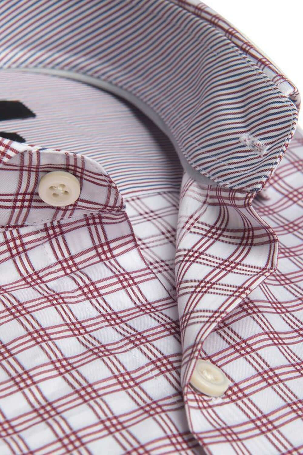 Lenox Maroon White checkered luxury men's dress shirt – Treffort