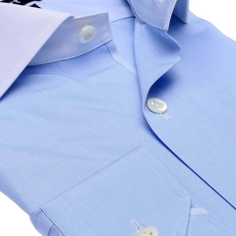 Ludlow Sky Blue luxury men's slim fit dress shirt – Treffort