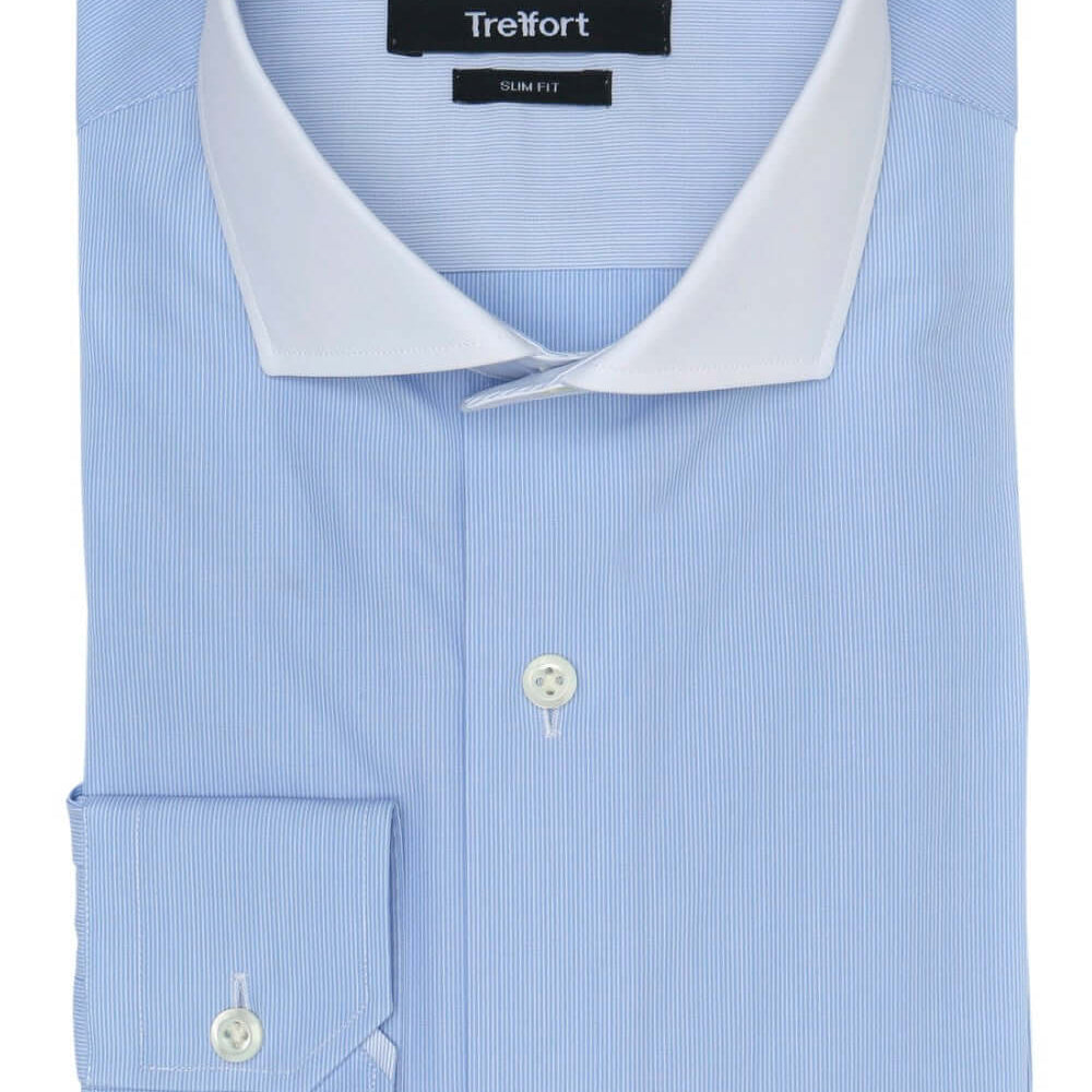 Ludlow Sky Blue luxury men's slim fit dress shirt – Treffort
