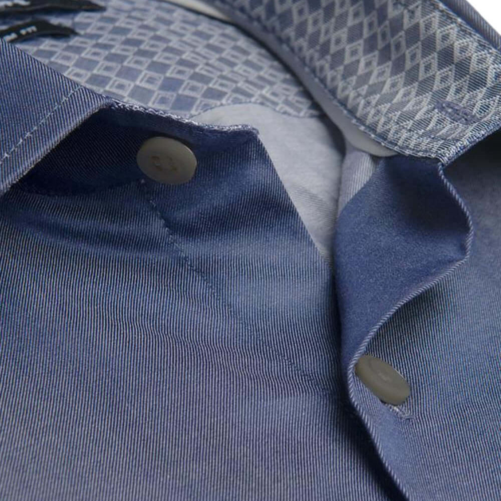 Mercer Navy Blue hidden pattern luxury men's dress shirt – Treffort