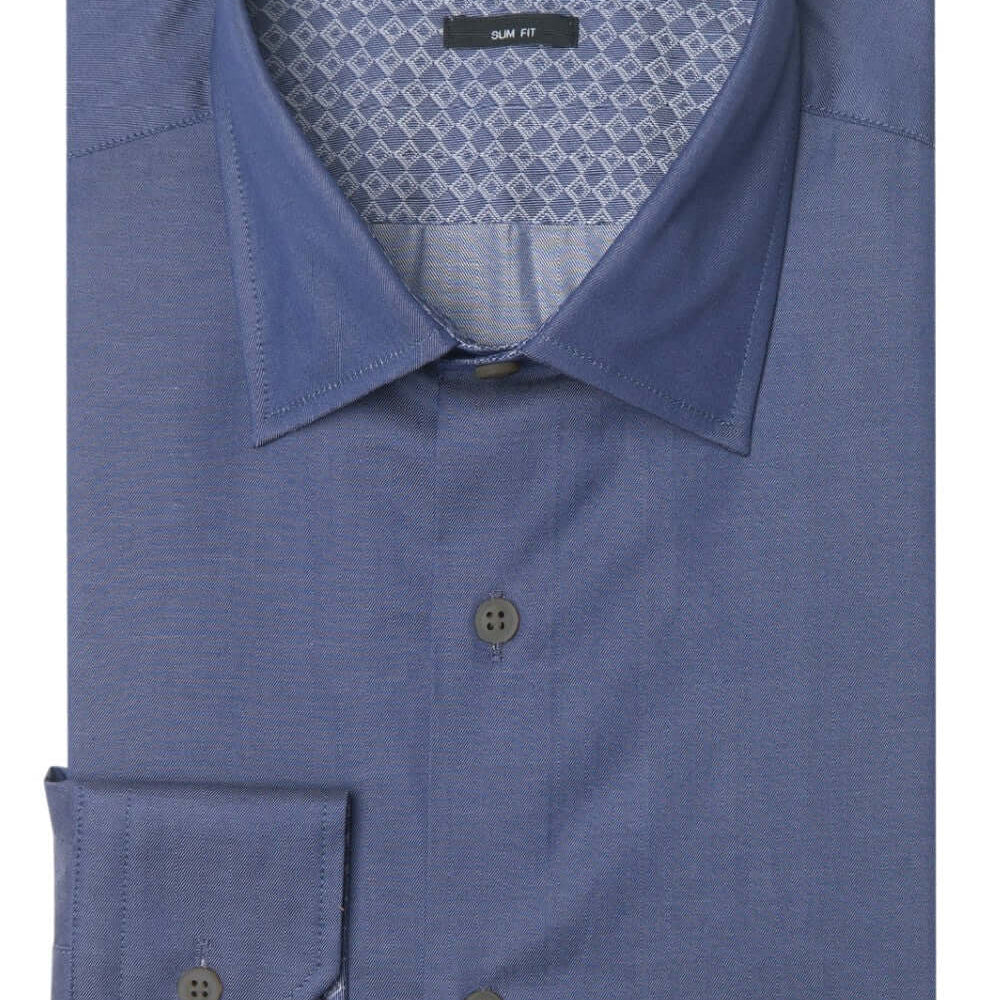 Mercer Navy Blue hidden pattern luxury men's dress shirt – Treffort