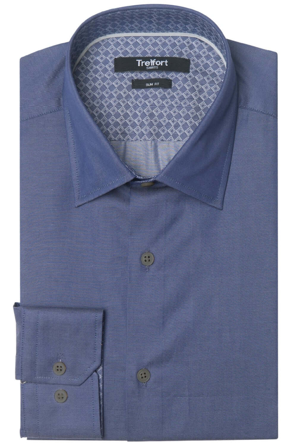 Mercer Navy Blue hidden pattern luxury men's dress shirt – Treffort