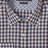 Monroe Navy Brown checkered luxury men's dress shirt – Treffort