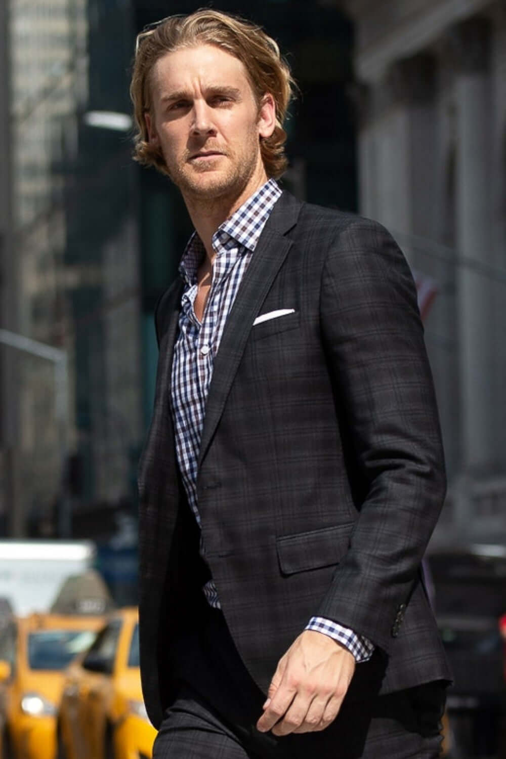 Monroe Navy Brown checkered luxury men's dress shirt – Treffort