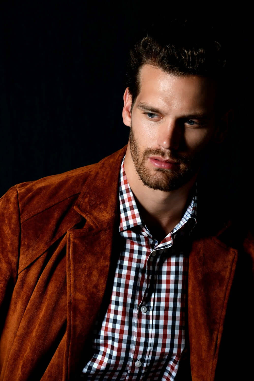 Monroe Navy Red checkered luxury men's dress shirt – Treffort