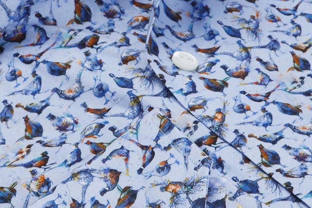 Pheasant Print multicolor bird print luxury men's dress shirt – Treffort