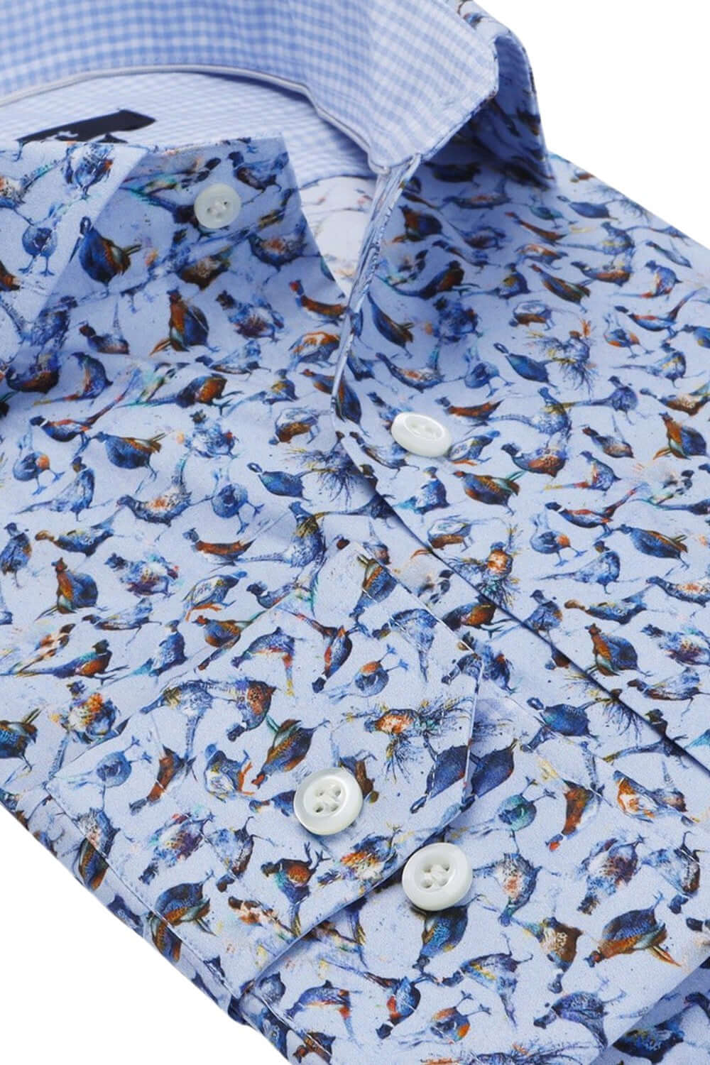 Pheasant Print multicolor bird print luxury men's dress shirt – Treffort