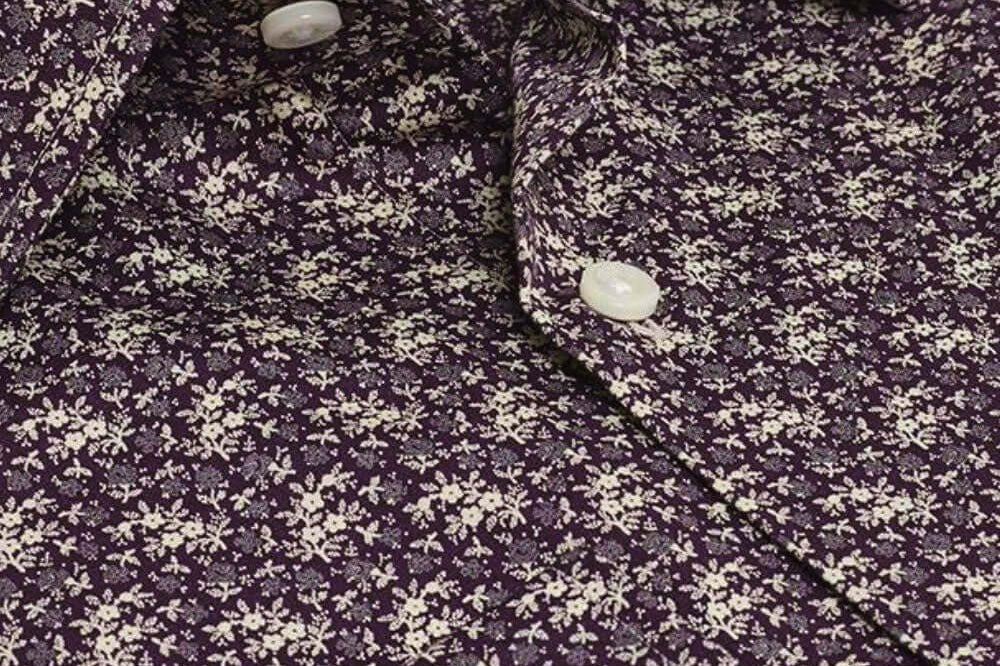 Rivington Wine floral print luxury men's dress shirt – Treffort
