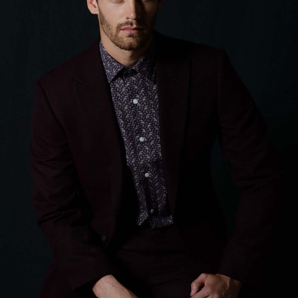 Rivington Wine floral print luxury men's dress shirt – Treffort
