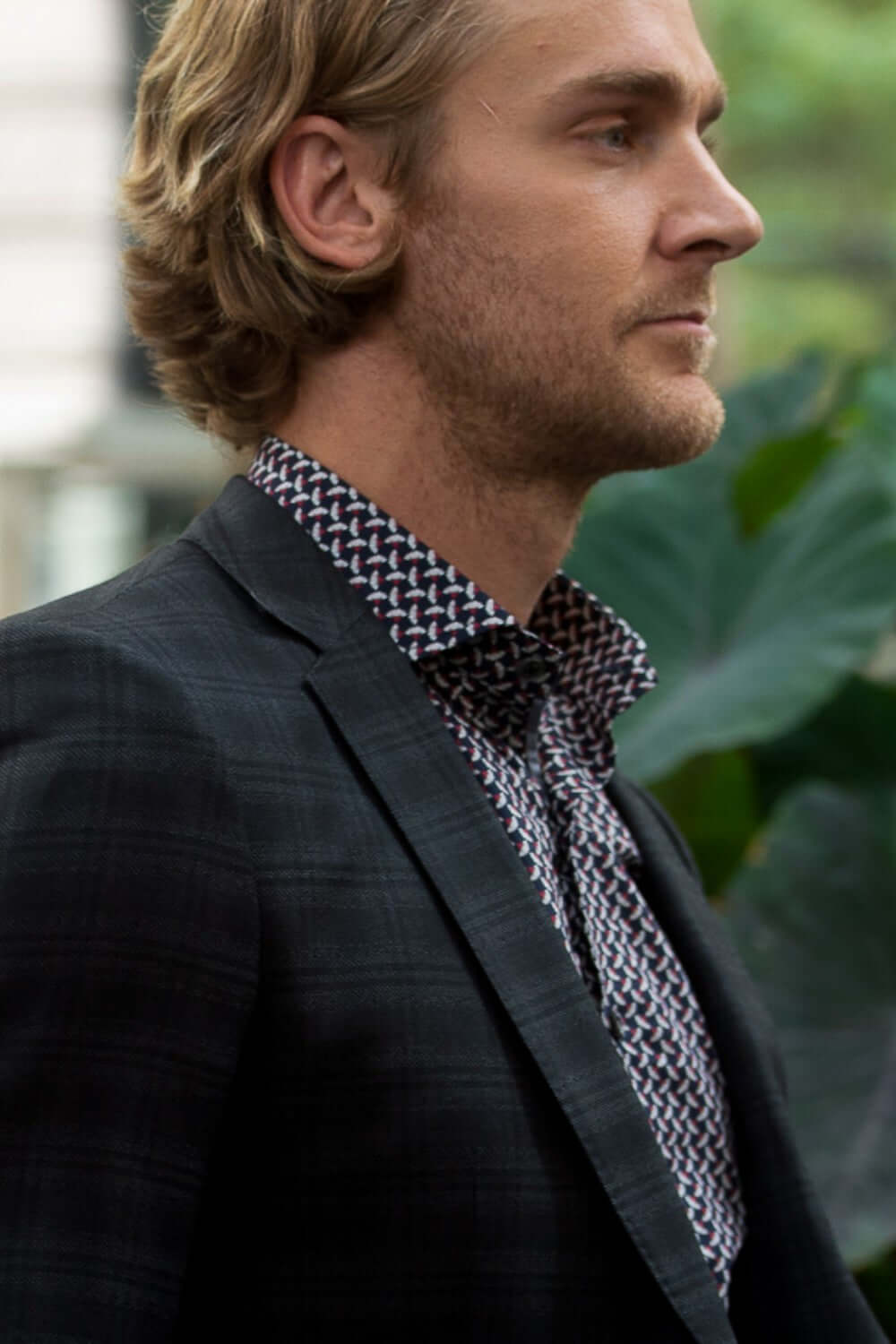 Sakura Print Black Multicolor geometric luxury men's dress shirt – Treffort