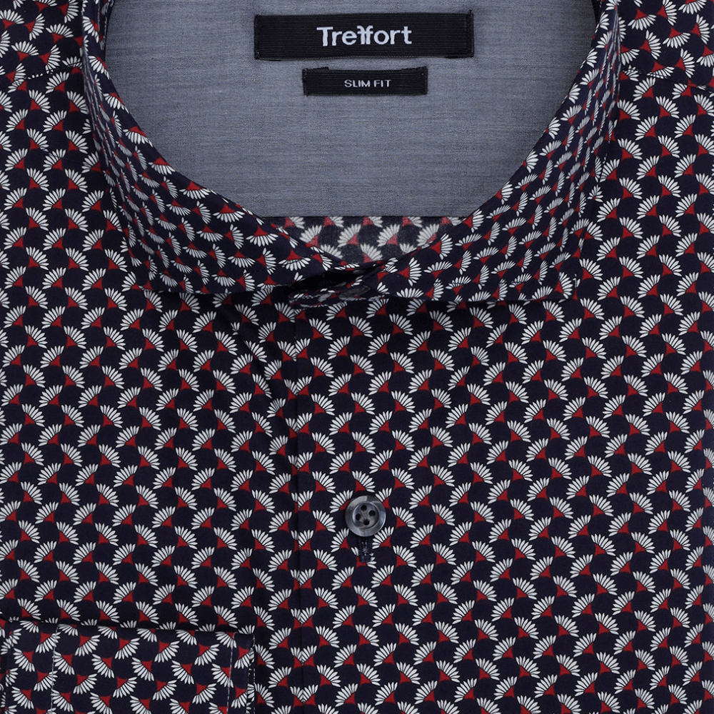 Sakura Print Black Multicolor geometric luxury men's dress shirt – Treffort