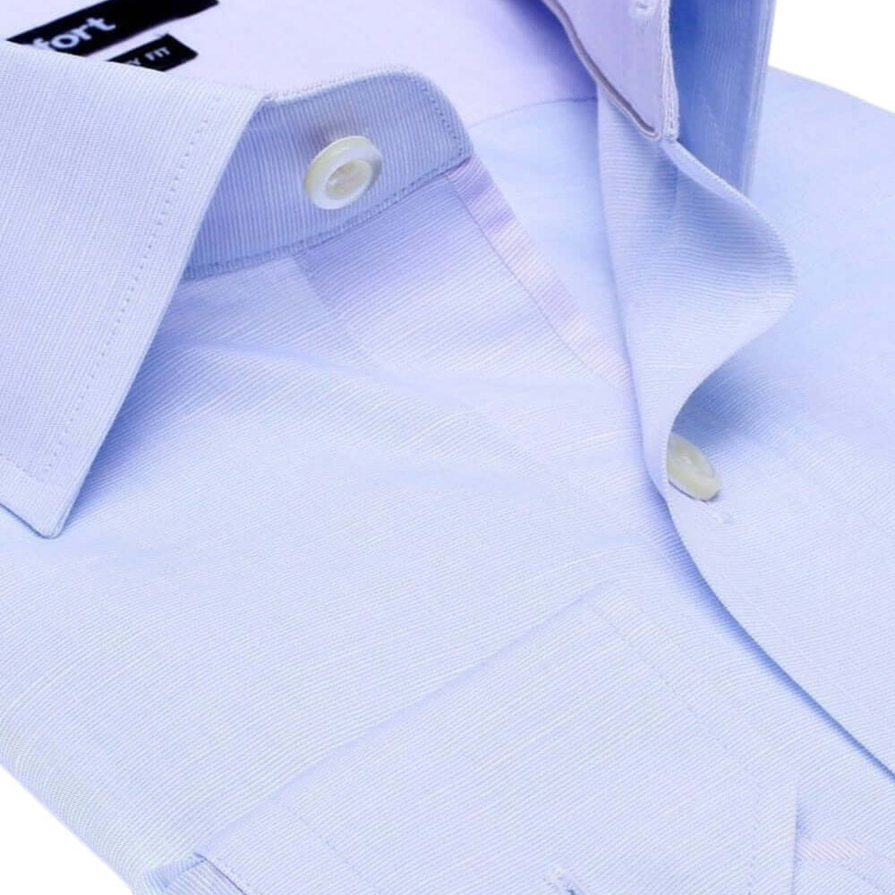 Tudor Blue micro-check luxury men's dress shirt contrast collar – Treffort