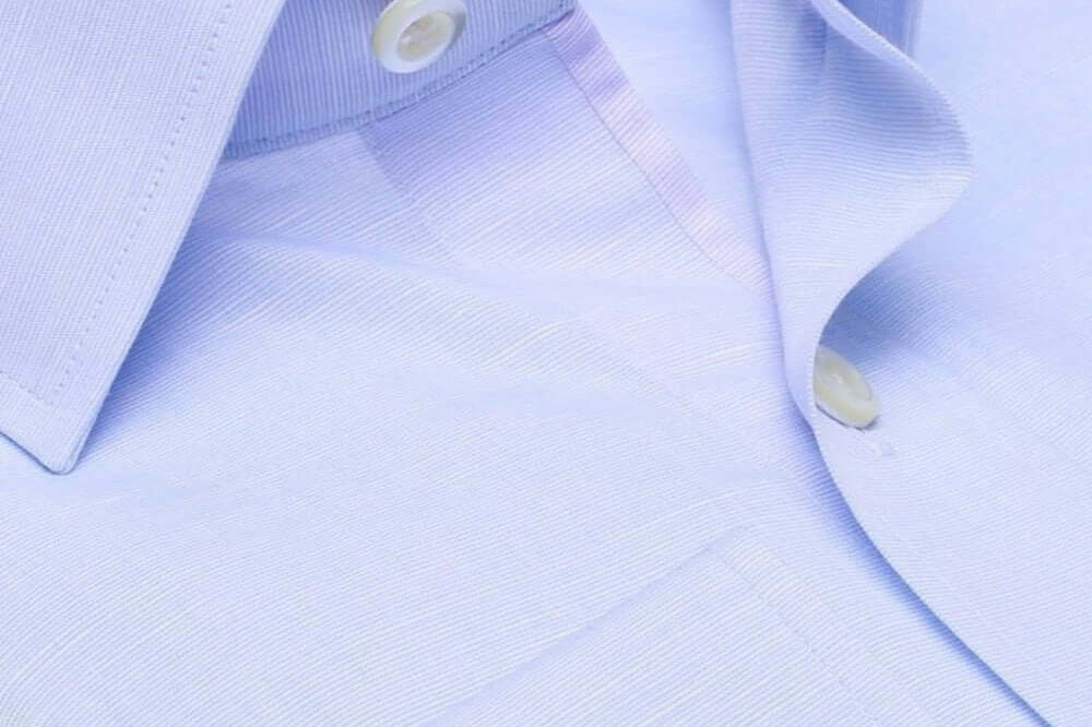 Tudor Blue micro-check luxury men's dress shirt contrast collar – Treffort