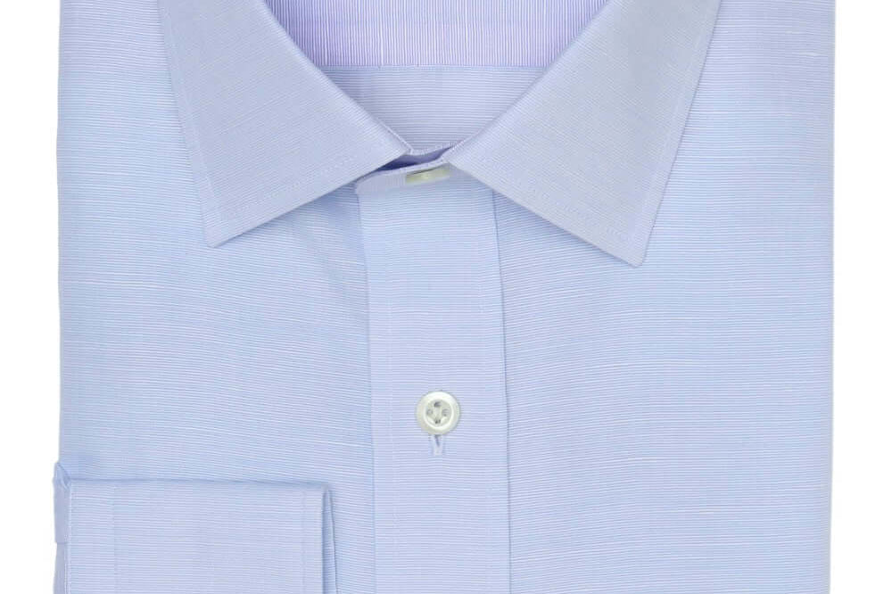 Tudor Blue micro-check luxury men's dress shirt contrast collar – Treffort