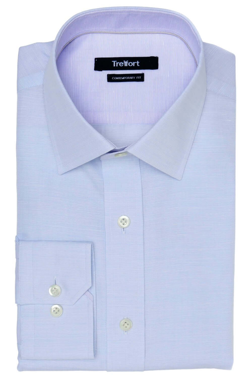 Tudor Blue micro-check luxury men's dress shirt contrast collar – Treffort