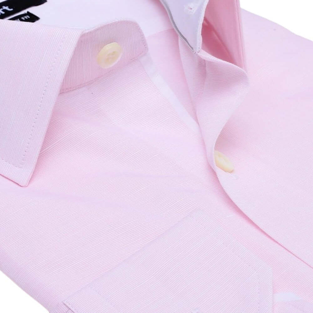 Tudor Pink micro-check luxury men's dress shirt contrast collar – Treffort