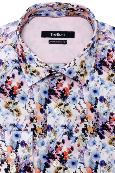 Watercolor Floral Shirt - Luxury Cotton - Treffort Shirts