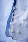 BENNETT BLUE BUTTON DOWN DRESS SHIRT - CASUAL /FORMAL EVENT - CUFF DETAILS