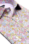 FLORAL -Slim Fit (MULTICOLOR) LUXURY HIGH-END SHIRT ALL OVER PINK FLOWERS 