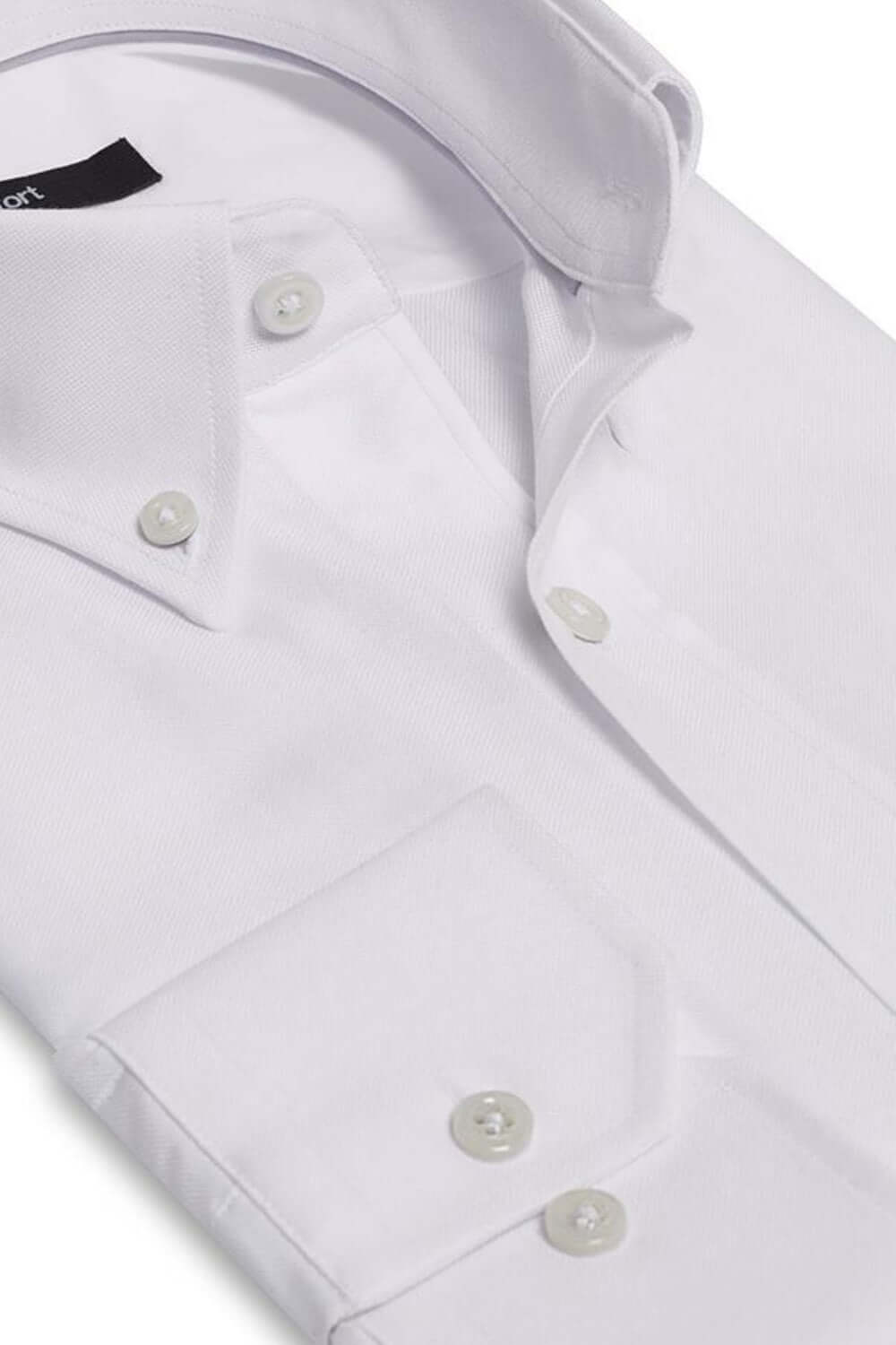 FRANKLIN WHITE BUTTON DOWN DRESS SHIRT - CASUAL /FORMAL EVENT - SIDE VIEW