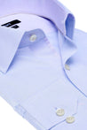 TUDOR BLUE LINEN BUTTON DOWN DRESS SHIRT - CASUAL /FORMAL EVENT - SIDE VIEW