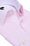 TUDOR(PINK)LUXURY DRESS SHIRT Contemp. FIT HIGH-END 100% PREM.COTTON/LINEN