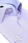 TUDOR PURPLE LINEN BUTTON DOWN DRESS SHIRT - CASUAL /FORMAL EVENT - SIDE VIEW