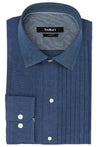 ESSEX BLUE TUXEDO BUTTON DOWN DRESS SHIRT - CASUAL /FORMAL EVENT - FRONT VIEW