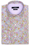 FLORAL -Slim Fit (MULTICOLOR) LUXURY HIGH-END SHIRT ALL OVER PINK FLOWERS 