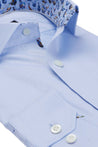 BENNETT BLUE BUTTON DOWN DRESS SHIRT - CASUAL /FORMAL EVENT - SIDE VIEW