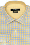 THAYER YELLOW CHECKERED BUTTON DOWN DRESS SHIRT - CASUAL /FORMAL EVENT - FRONT VIEW